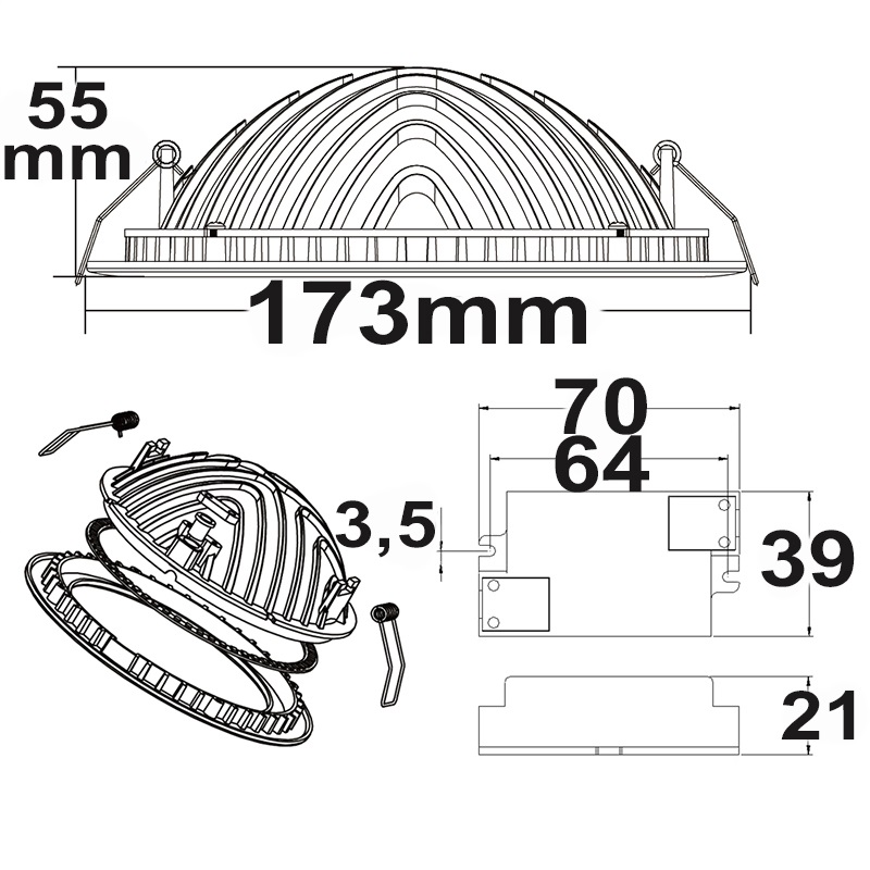 ISOLED LED Downlight LUNA 18W indirektes Licht weiß warmweiß