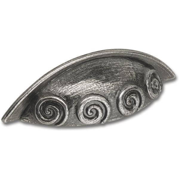 SIRO Muschelgriff Ian Smith Breite 111mm Höhe 31mm zink altsilber