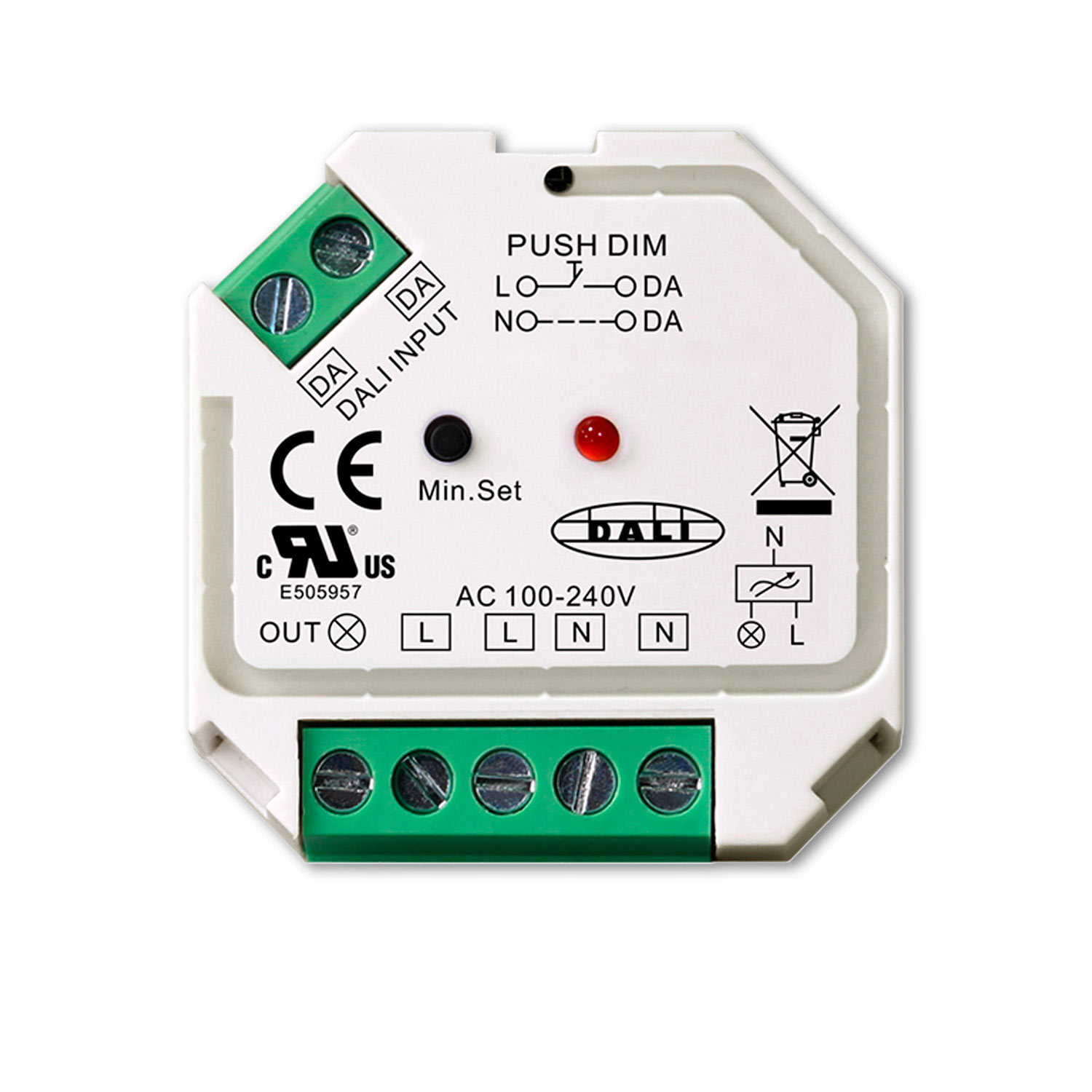 ISOLED DALI-2 DT6 / Push Phasenabschnitt-Dimmer für dimmbare 230V Leuchtmittel/Trafos 400VA