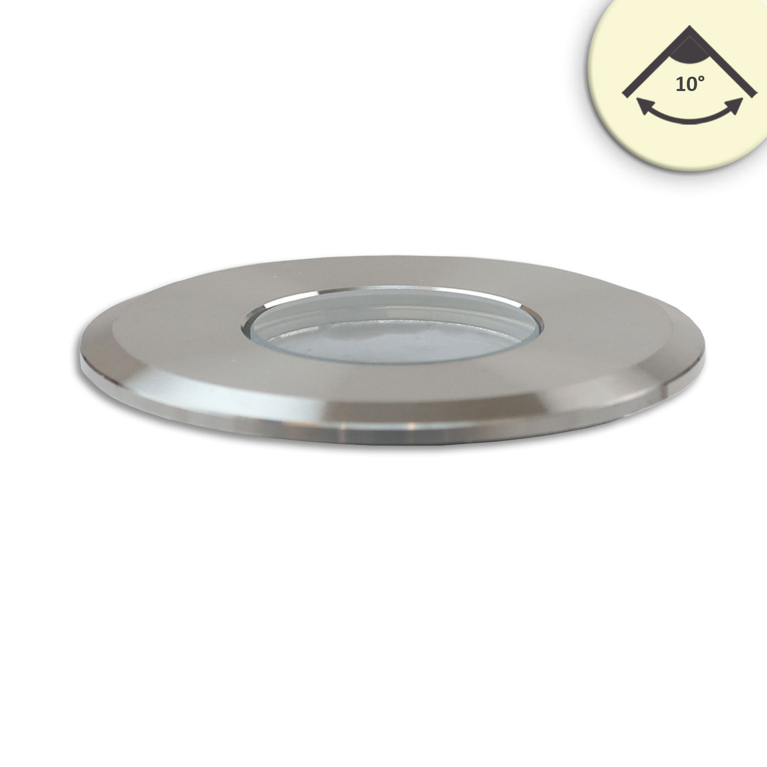ISOLED LED Bodeneinbaustrahler rund 55mm Edelstahl 12-24V IP67 3W 10° warmweiß