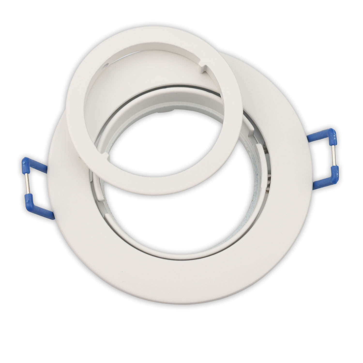 ISOLED Einbaurahmen rund Loch 68mm Alu weiß für GU10/MR16 Spots