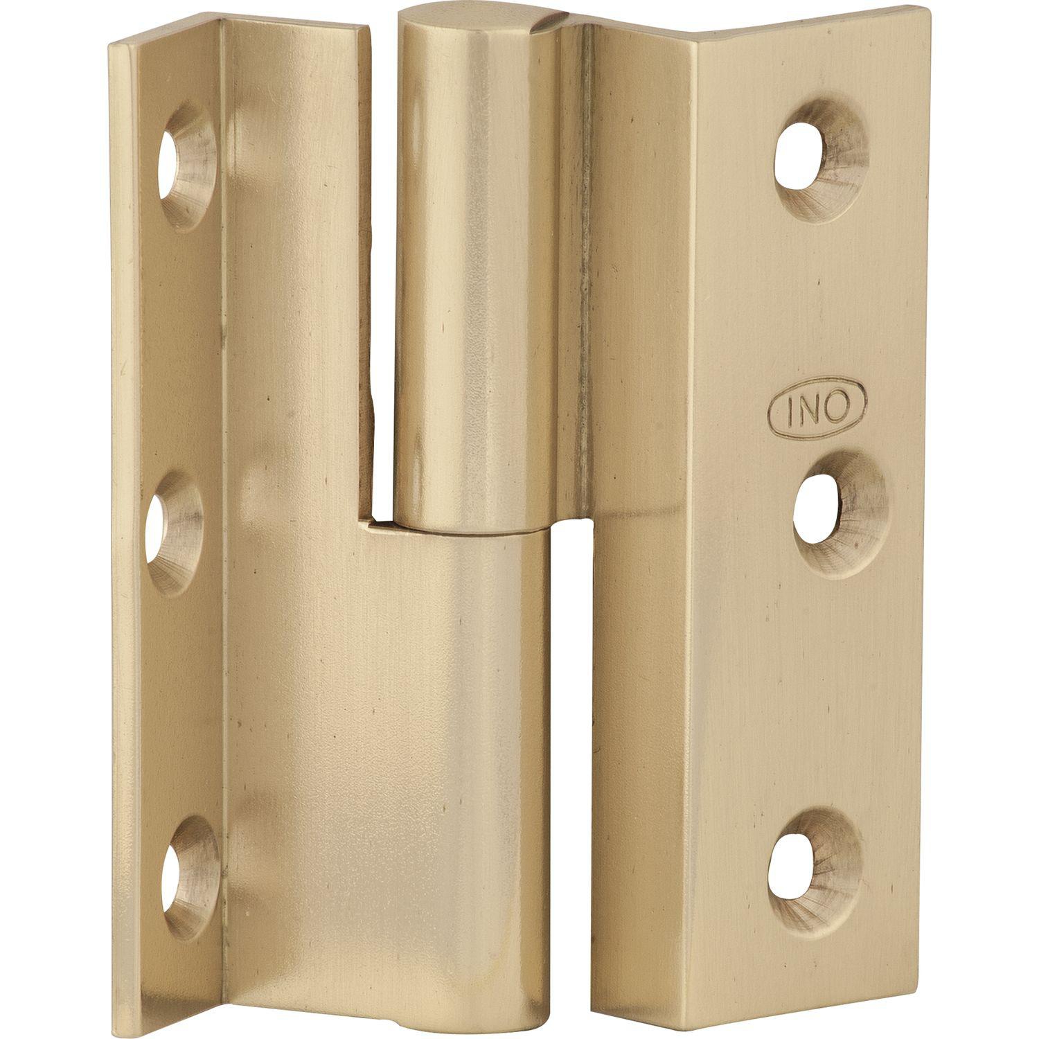 Möbelband Kröpfung D, Zylinderkopf rechts, 50x33 mm, Messing vernickelt poliert