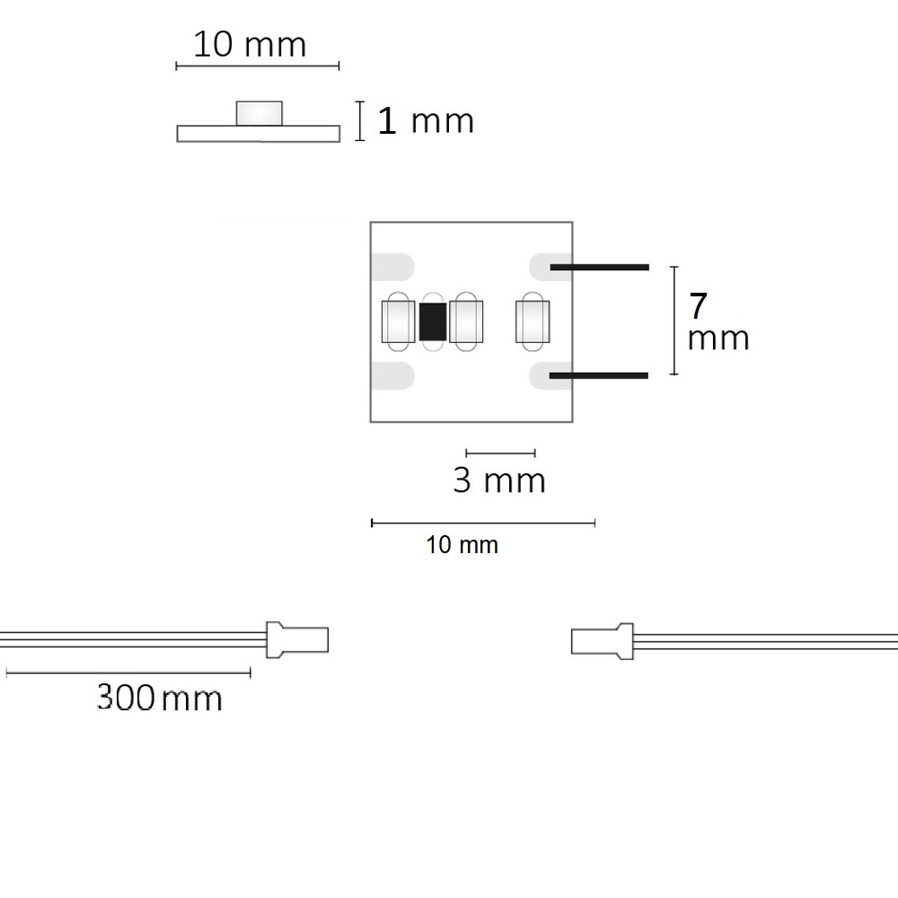 ISOLED LED CRI930 MiniAMP Flexband 12V DC 6W IP20 3000K 500cm beids. 30cm Kabel + maleAMP 300 LED/m