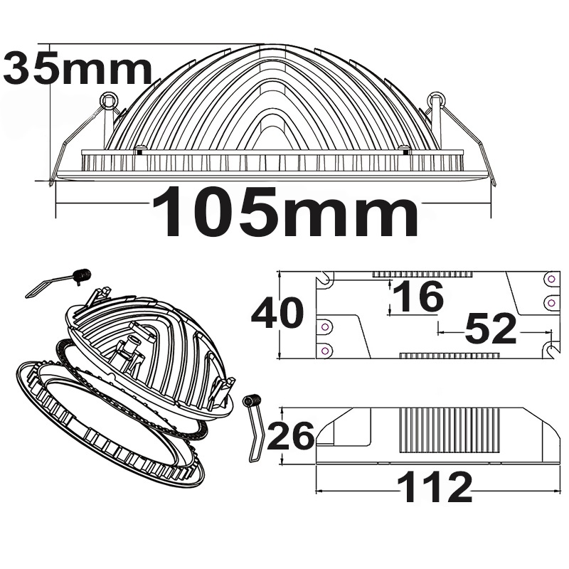 ISOLED LED Downlight LUNA 8W indirektes Licht weiß neutralweiß