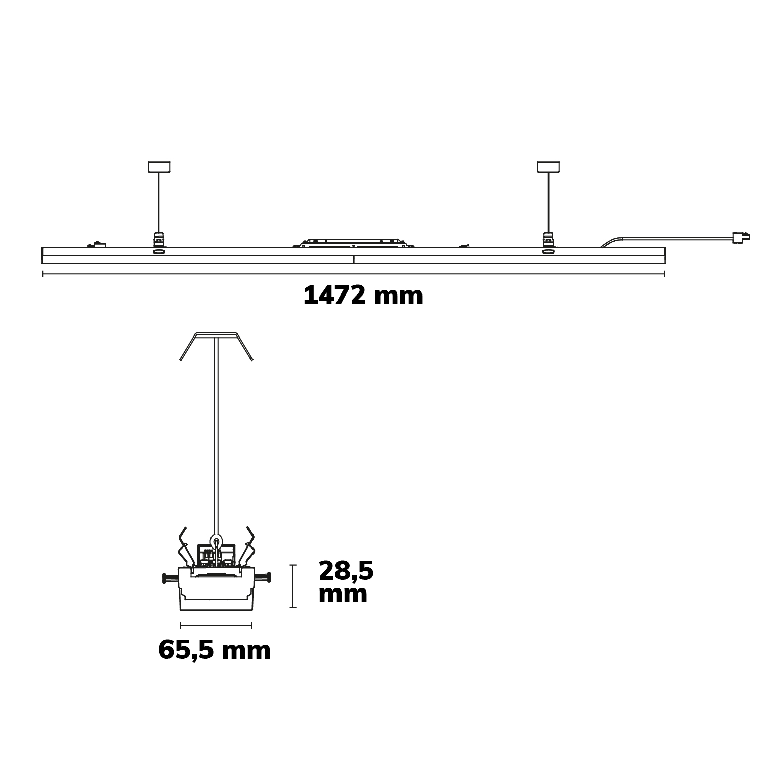 ISOLED FastFix LED Linearsystem R PRO Modul 1472mm 30-75W 4000K 90° 180lm/W