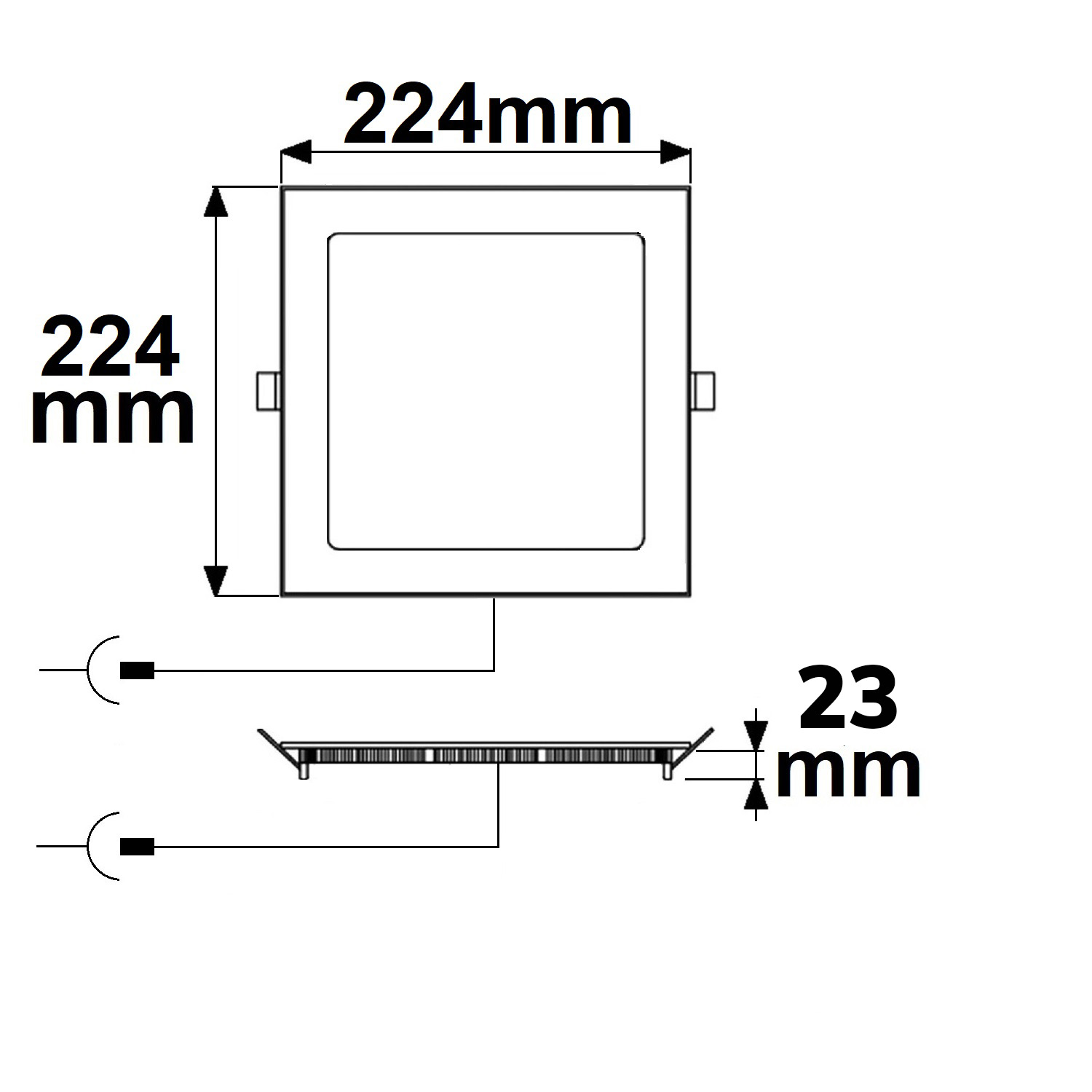 ISOLED LED Downlight 18W eckig ultraflach weiß 225x225mm ColorSwitch 3000|3500|4000K dimmbar