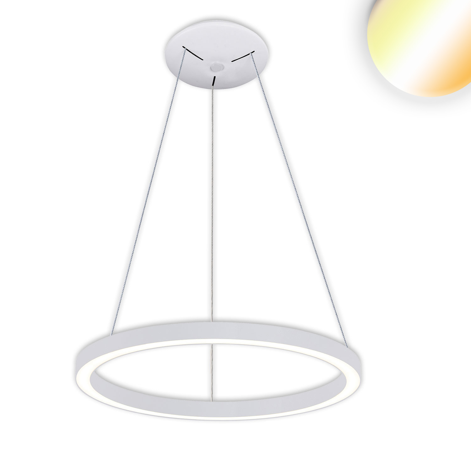 ISOLED LED Hängeleuchte Circle 580 weiß 48W rund ColorSwitch 3000|3500|4000K dimmbar