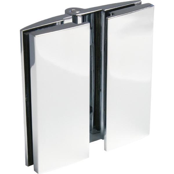 KL megla Duschtürband Bella, 180° Glas-Glas, beidseitig, Messing verchromt poliert