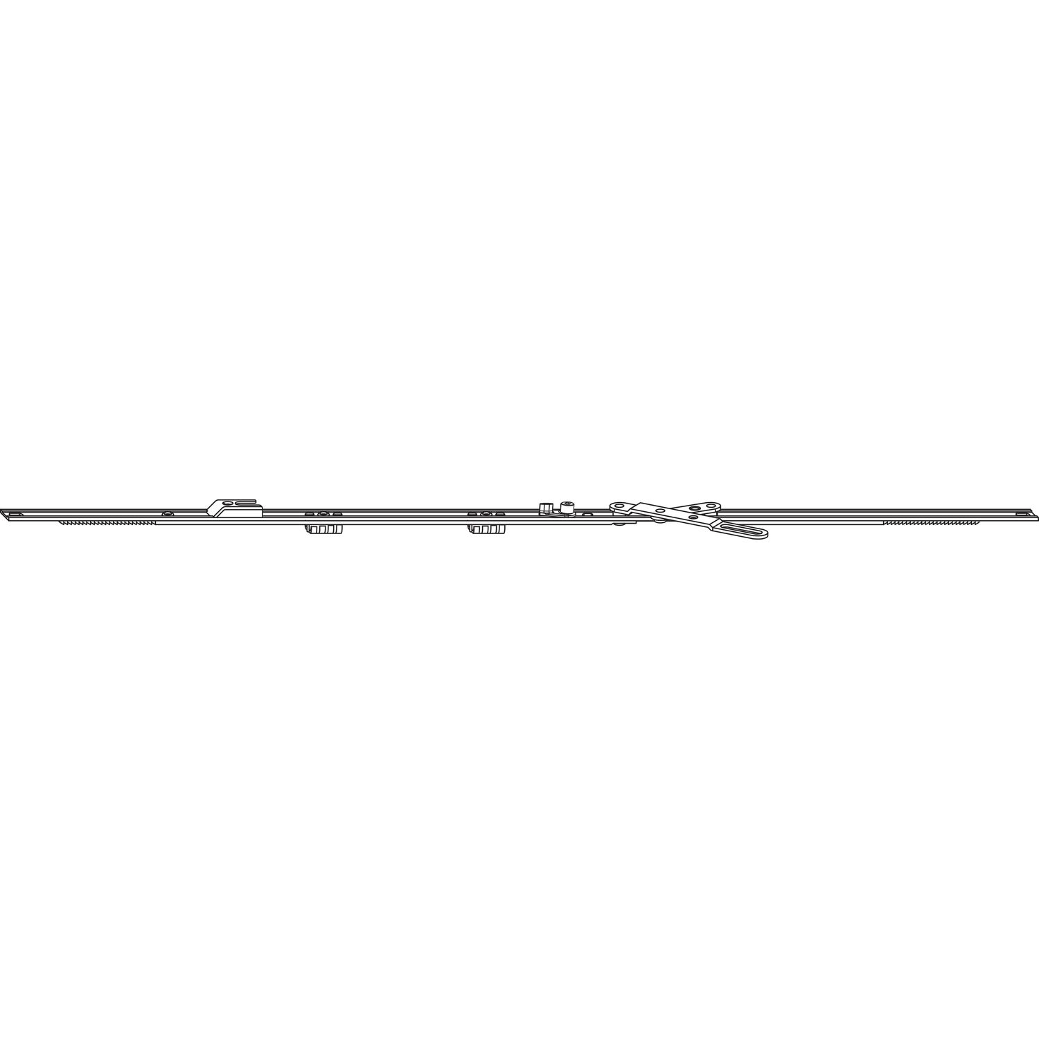 Roto ROTO NT/NX Stulpflügelgetriebe mittig/variabel L=1780 mm silber