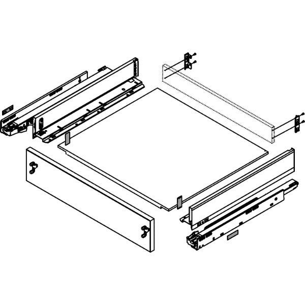 blum LEGRABOX pure SET Höhe F, BLUMOTION S, 70Kg, NL 650, Seidenweiß