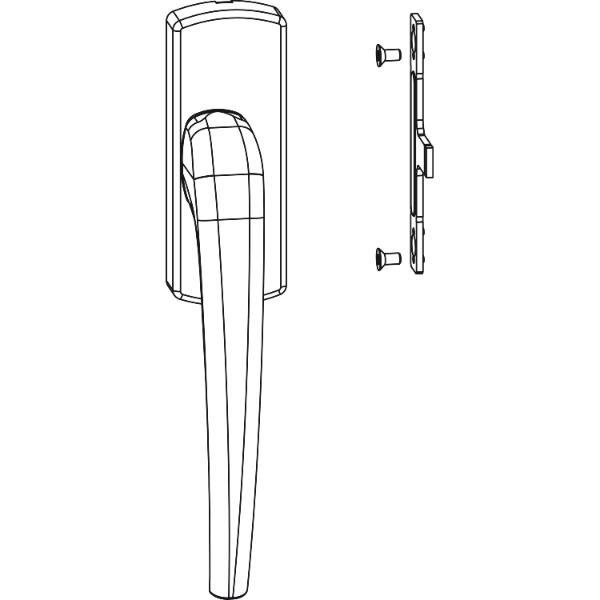 Maco #455692 SKB-Z Drehgriff für Aufsatzgetriebe rechts Aluminium silber eloxiert