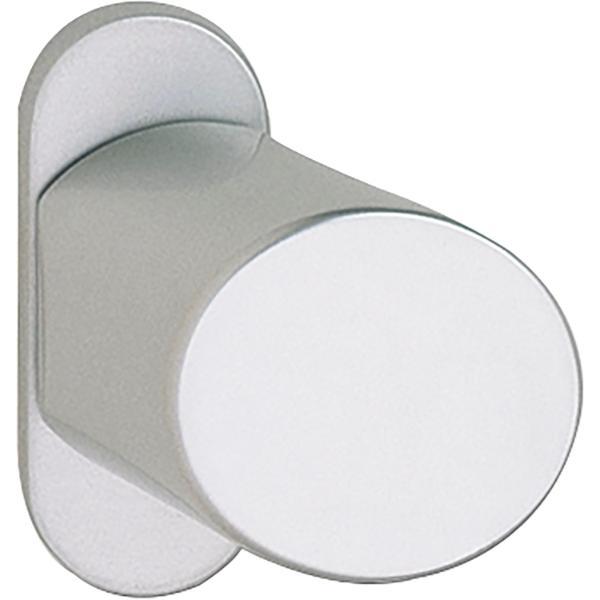 Grundmann GRUNDMANN Türknopf GEOS - auf Rosette Zylinder abgeschrägt 56x40, Alu silber