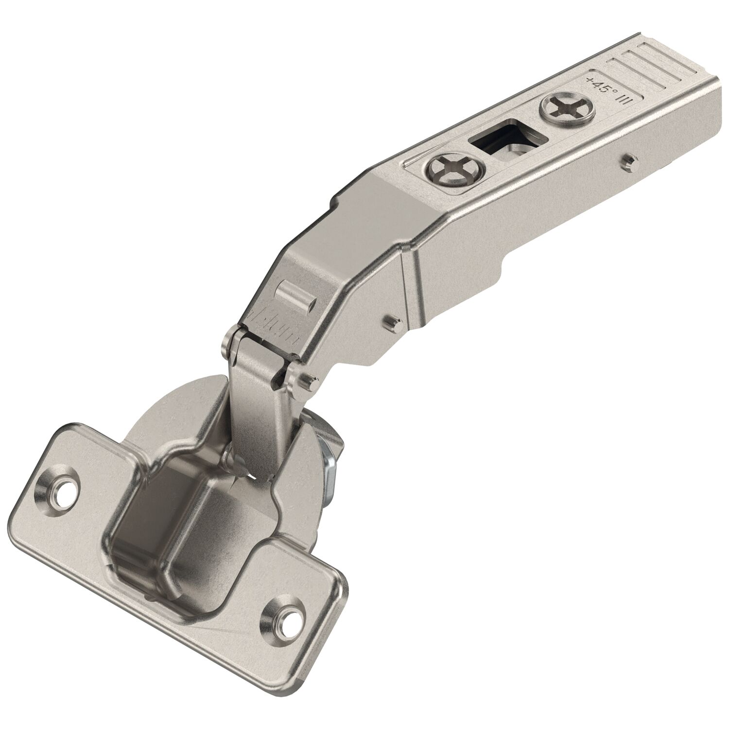 blum CLIP top Winkelscharnier 45° III, max. aufschlagend ohne Feder, Schrauben