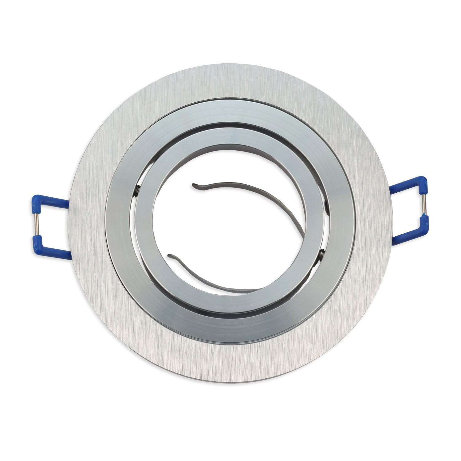 ISOLED Einbaurahmen rund Loch 80mm Alu gebürstet + Alu gebürstet für GU10/MR16 Spots