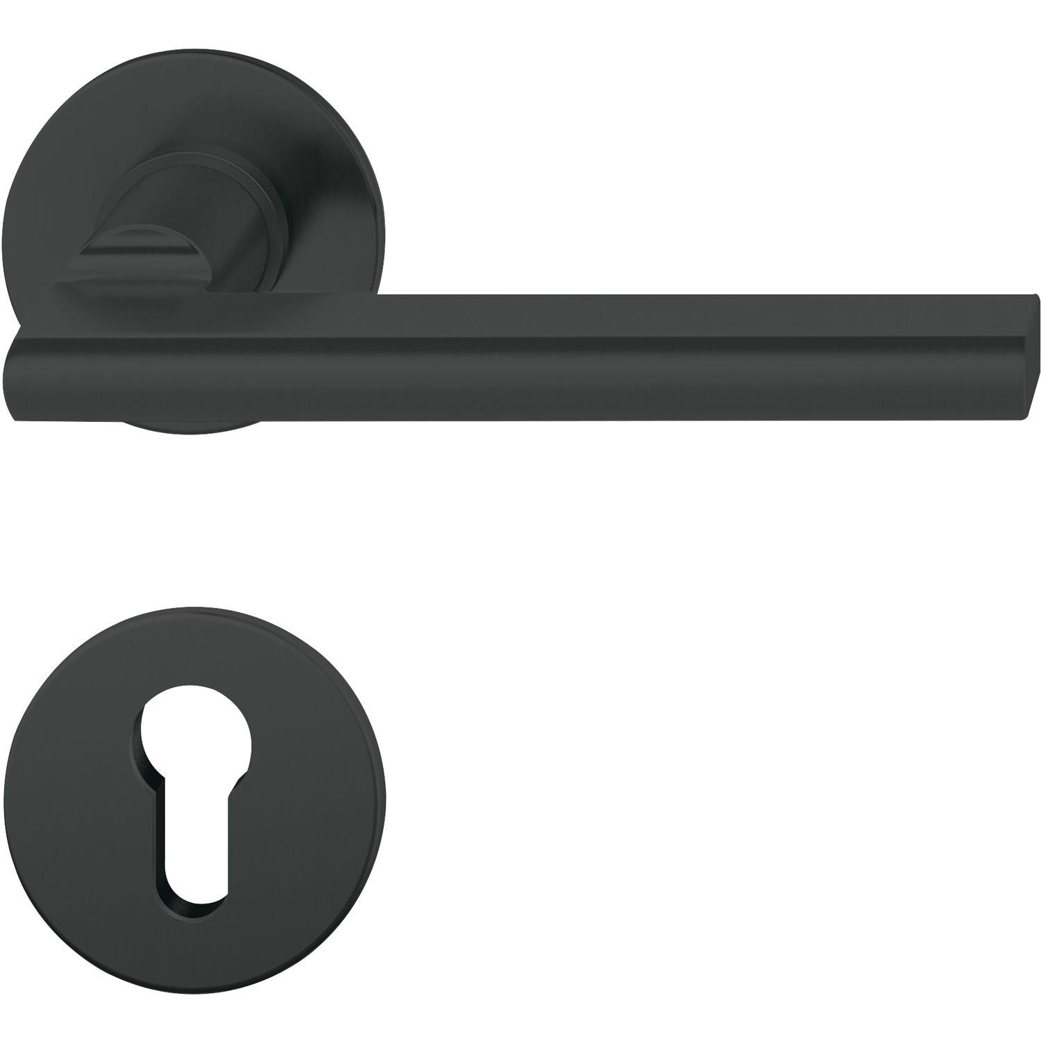 FSB Drückergarnitur 10 1035 flächenbündig PZ, 38 - 42, Aluminium schwarz