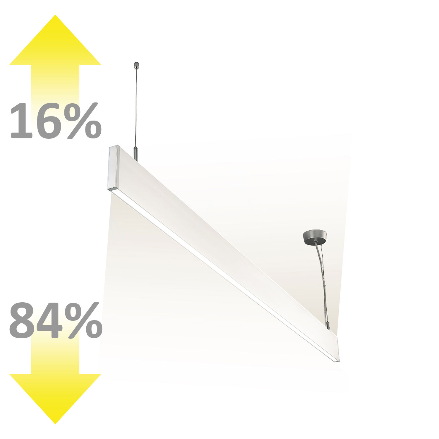 ISOLED LED Hängeleuchte Linear Up&Down 600 25W prismatisch linear- u. 90° verbindbar weiß warmweiß