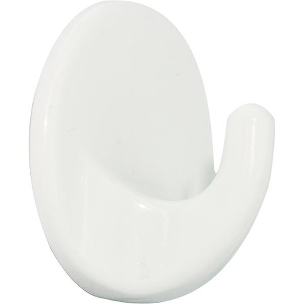 Klebehaken Rund ø 34 mm, Tiefe 20 mm, Kunststoff weiß