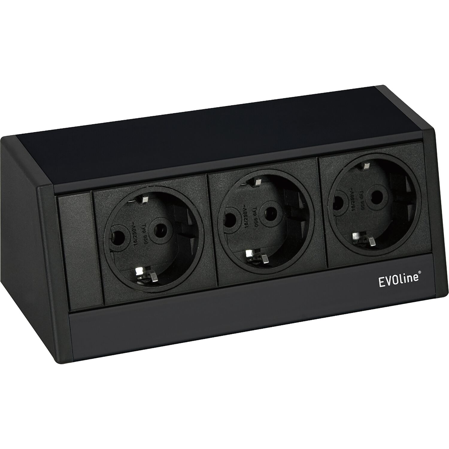 EVOline R-Dock Steckdosenelement 3 x Schuko schwarz