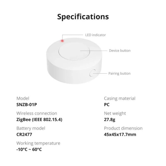 Sonoff Zigbee Funkschalter SNZB-01P