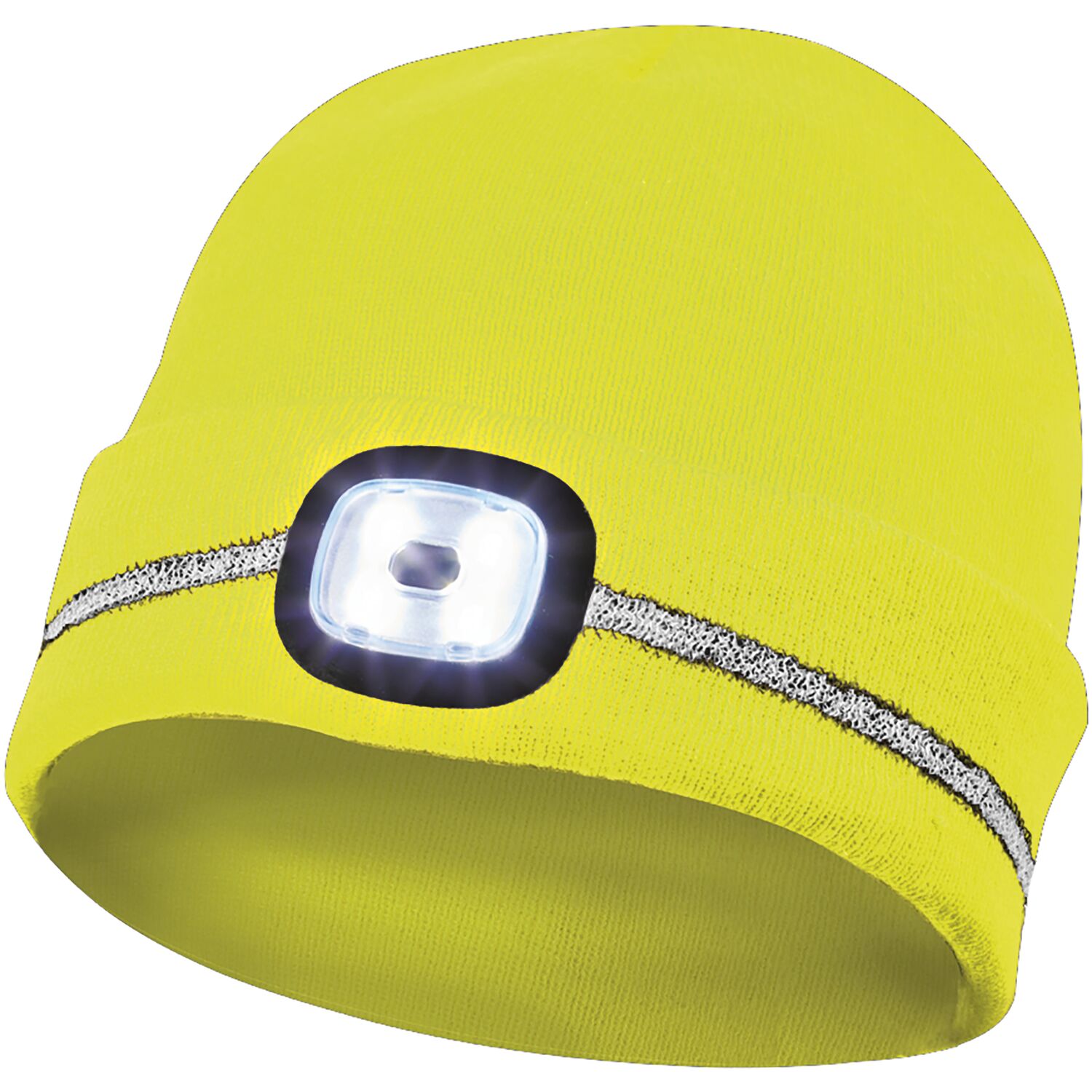 Gebol Haube mit Reflektionsstreifen und LED-Lampe gelb