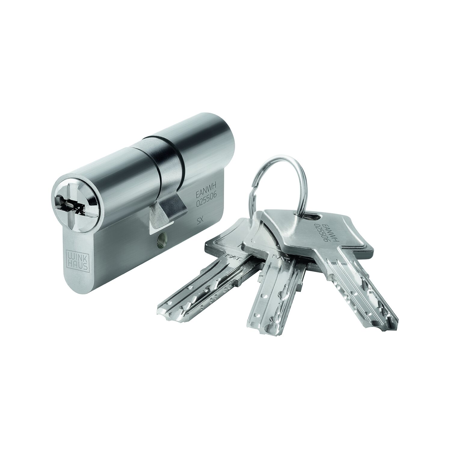 Winkhaus Einbaudoppelzylinder key Tec N-Tra, Ergänzungsprogramm, 40/60, vernickelt matt ()