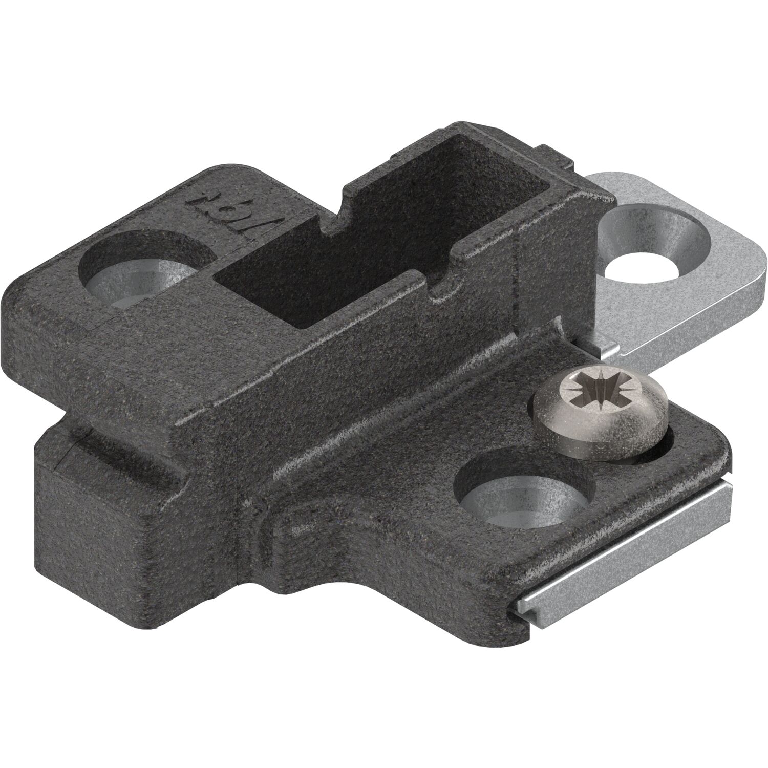 blum CLIP ONYX Kreuzmontageplatte, Zink, Systemschrauben Distanz 6 mm