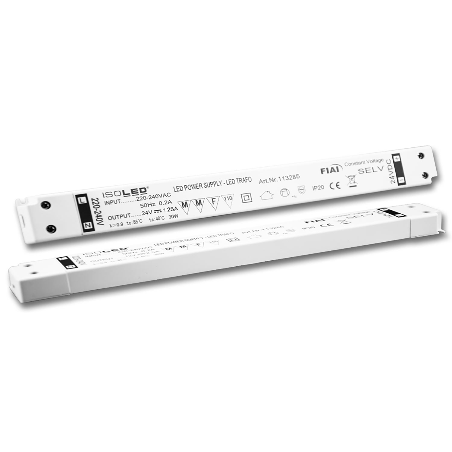 ISOLED LED Trafo 24V/DC 0-30W SELV ultraflach ultraschmal