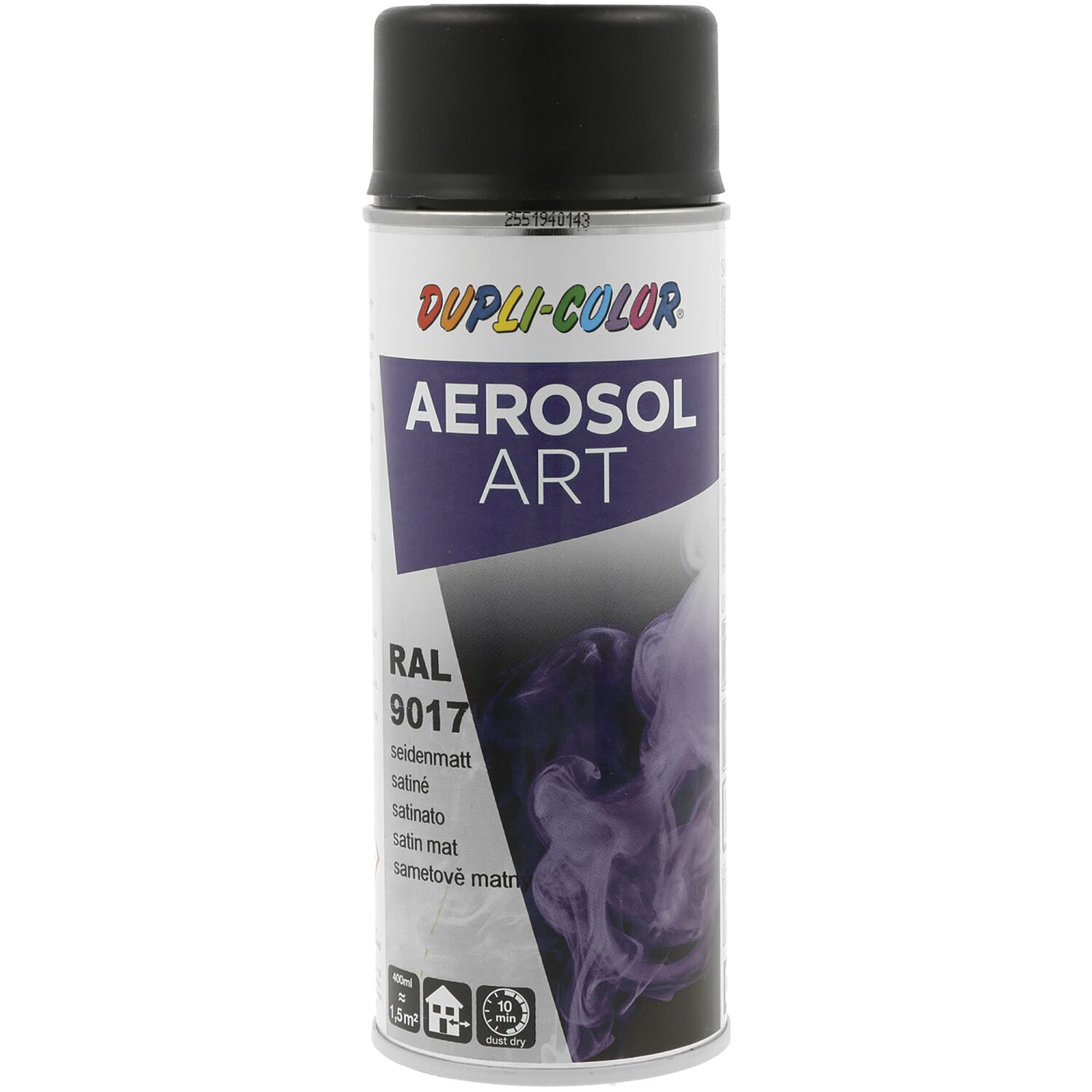 Dupli-Color Lackspray Aerosol Art 400ml verkehrsschwarz seidenmatt / RAL 9017