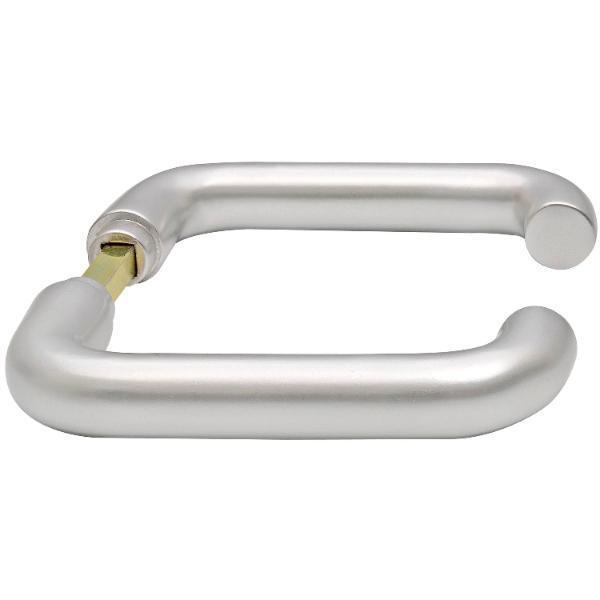 Grundmann Drückerpaar WG 1700L, silber eloxiert