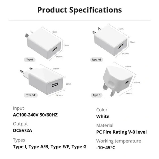 Sonoff 5V USB Power Adapter (Type-E/ F)