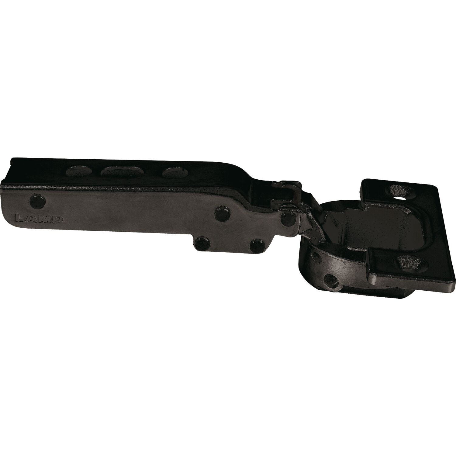 Lamp® Schwerlast Möbel Scharnier 95°, Eckanschlag, mit Feder, schwarz