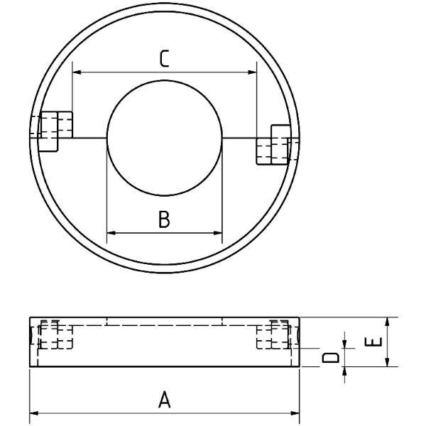 croso Abdeckrosette zweiteilig, ø 125 mm, Bohrung ø 49 mm,Edelstahl V4A