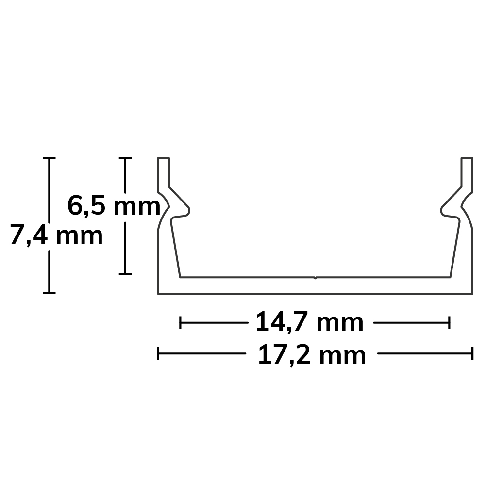 ISOLED LED Aufbauprofil PURE14 S Aluminium schwarz RAL 9005 300cm