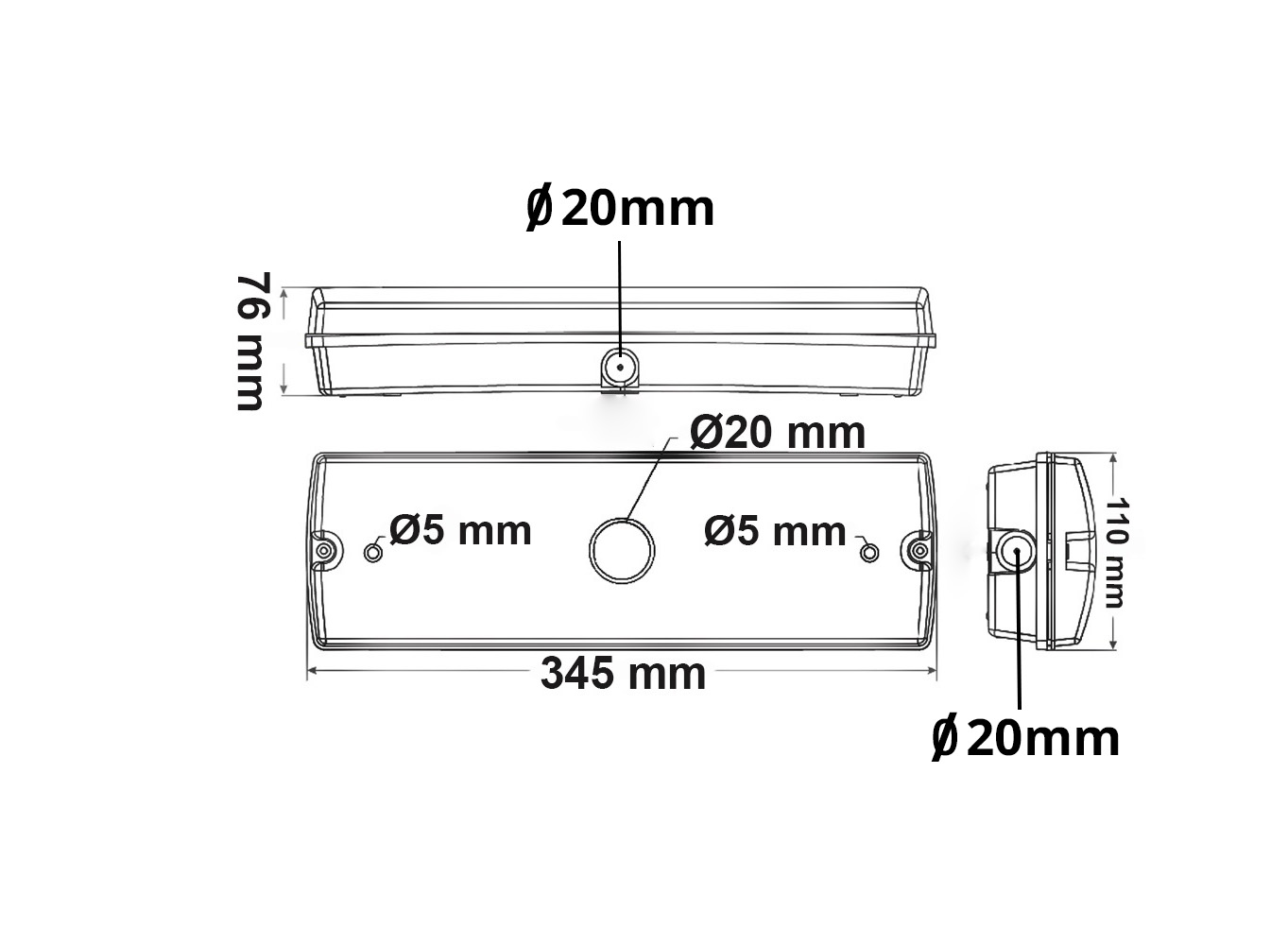 ISOLED LED Notlicht/Fluchtwegleuchte UNI7 Autotest 7W IP65 X0AEFG180