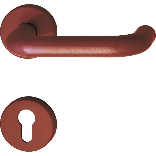 Drückergarnitur 111.20 R - auf Rosette PZ, 38 - 48, rubinrot