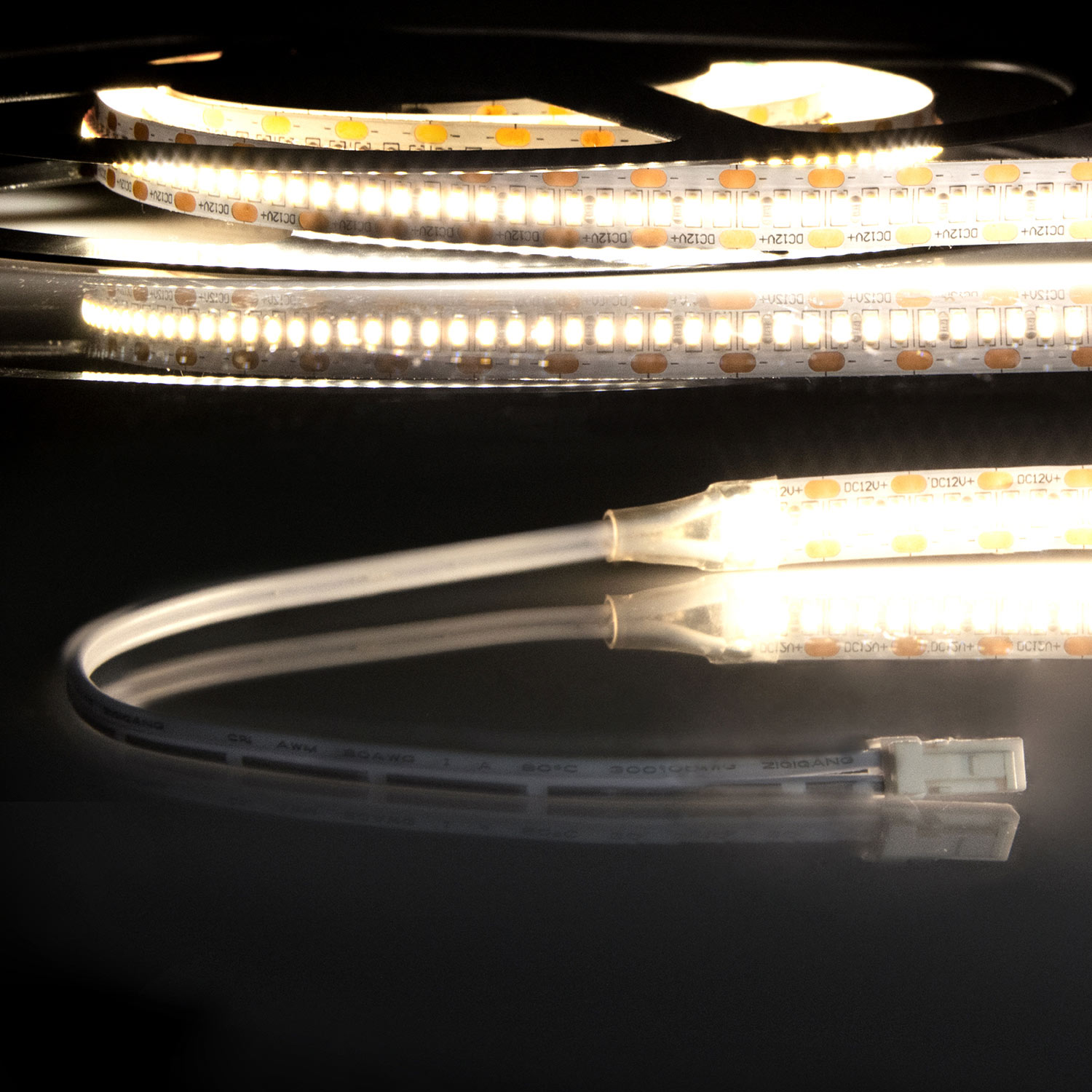 ISOLED LED CRI930 MiniAMP Flexband 12V DC 6W IP20 3000K 500cm beids. 30cm Kabel + maleAMP 300 LED/m