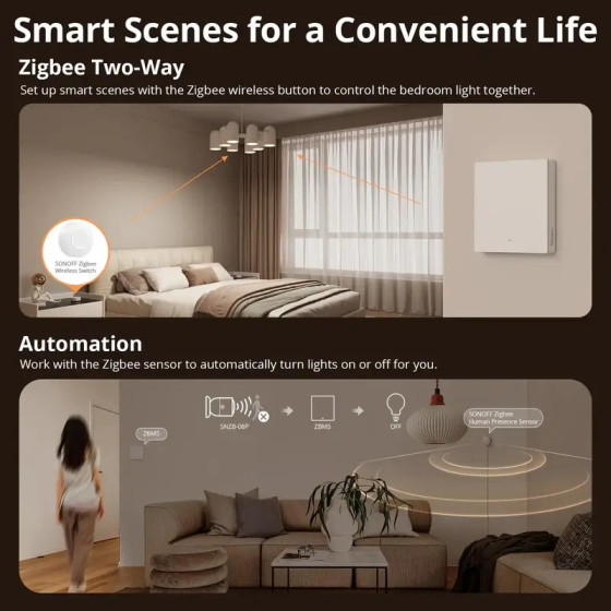Sonoff SwitchMan Zigbee Smart Wandschalter ZBM5 1fach weiß