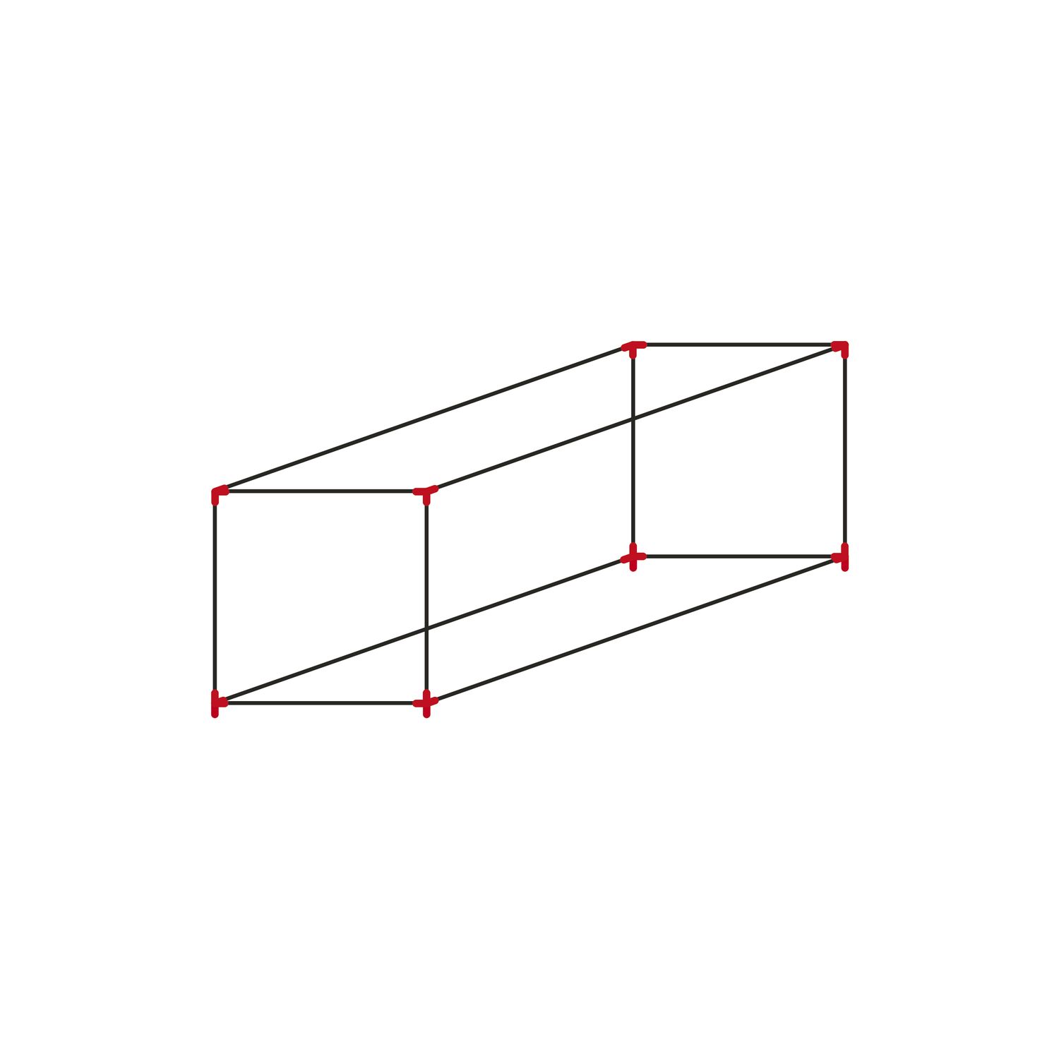 SCHÜCO ALUMIS Smartcube Eckknoten-Set freistehend 1-fach schwarz