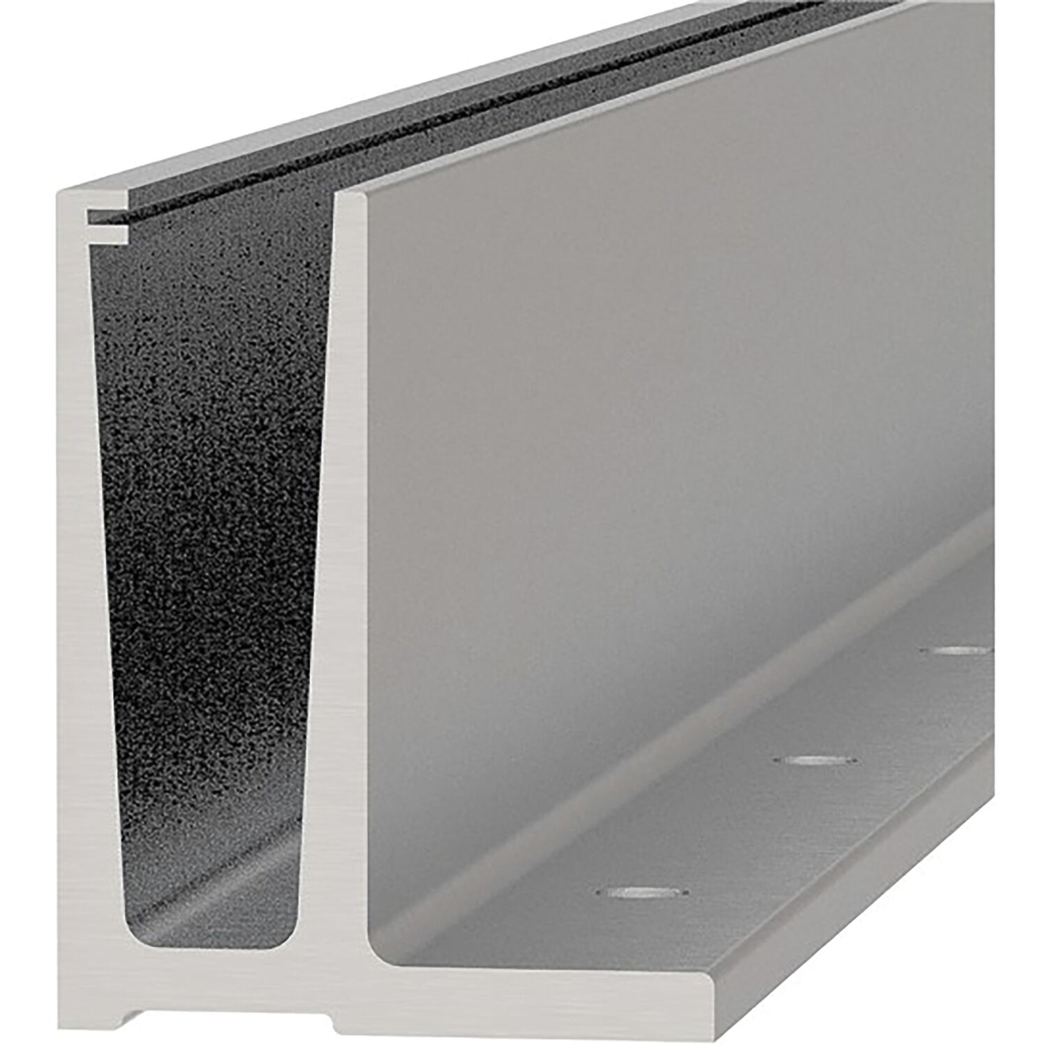 Economy Bodenprofil F-Form 0006 zur aufgesetzten Montage, 5000mm,silber eloxiert