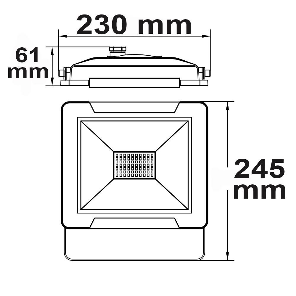 ISOLED LED Fluter 50W kaltweiß schwarz IP65