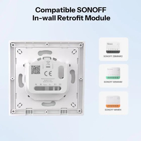Sonoff Fusion Serie 1-Fach Wand-Schaltergehäuse E1GS