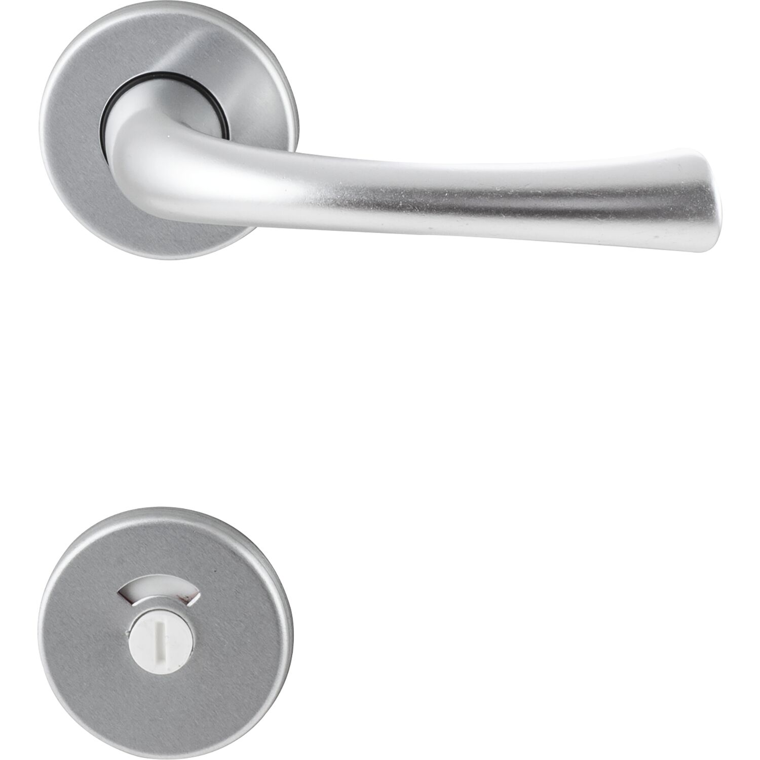 Drückergarnitur FLORENZ - auf Rosette WC, 38 - 42, Aluminium silber eloxiert