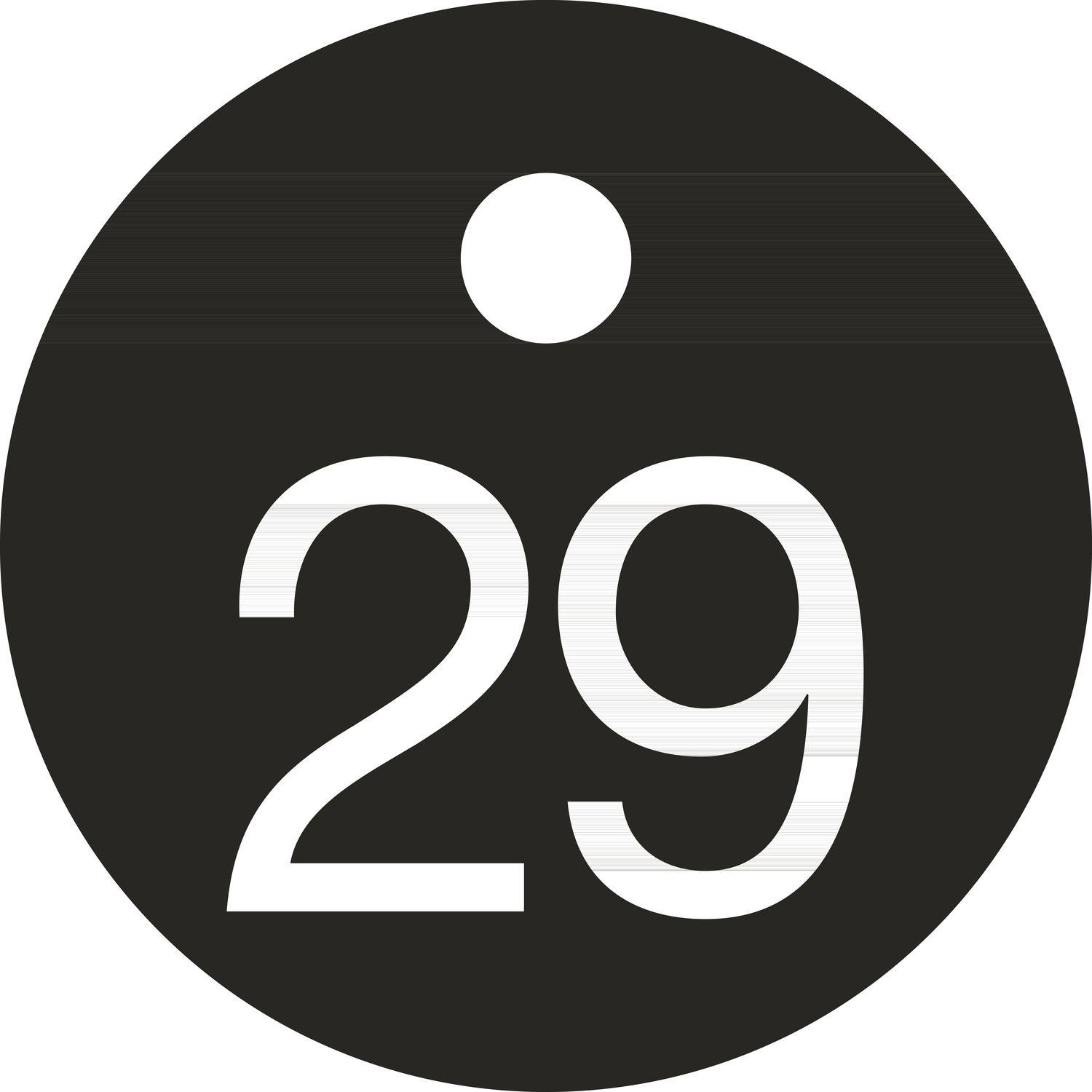Schlüsselnummer - ø 25, Nummer 29, Aluminium schwarz eloxiert