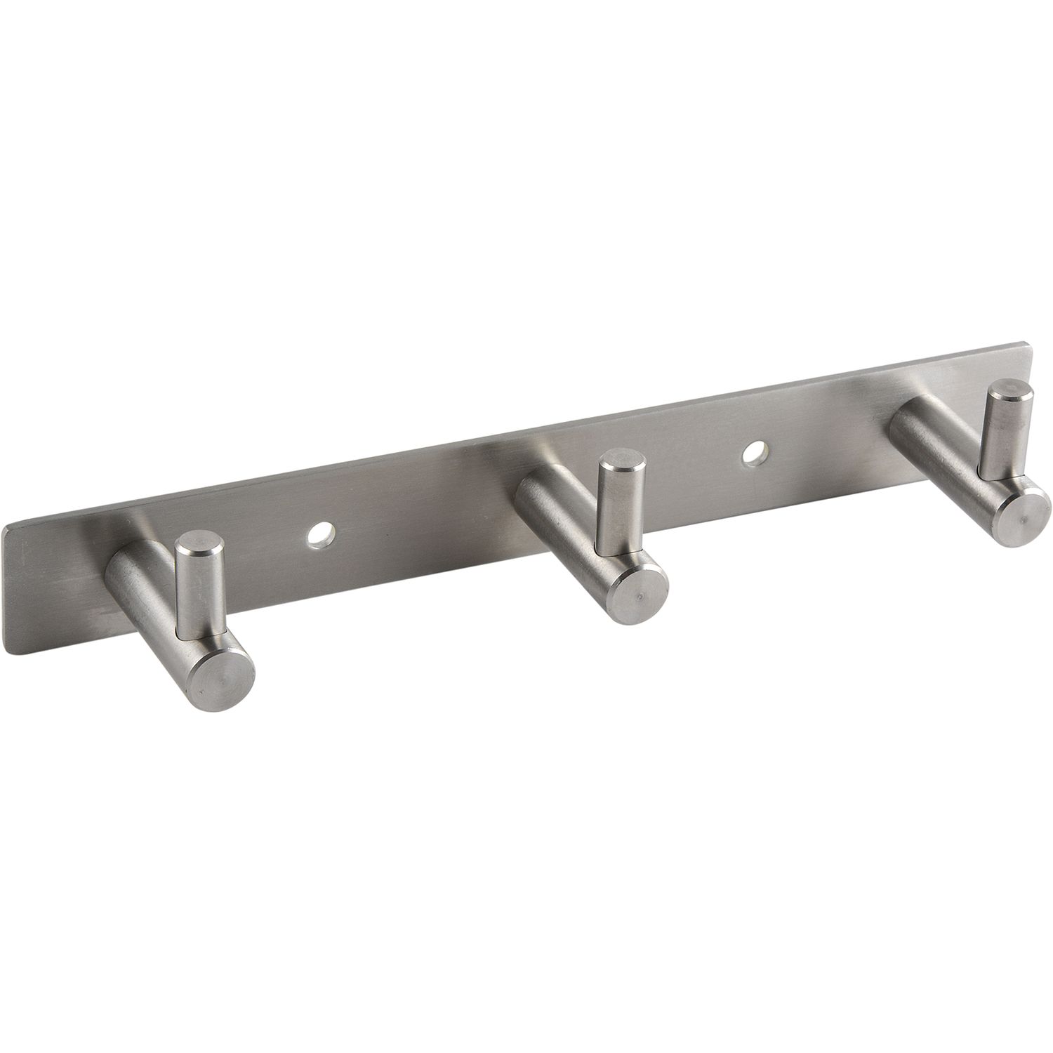 Garderobenleiste Linosa mit 3 Haken, Breite 195 mm, Edelstahl gebürstet