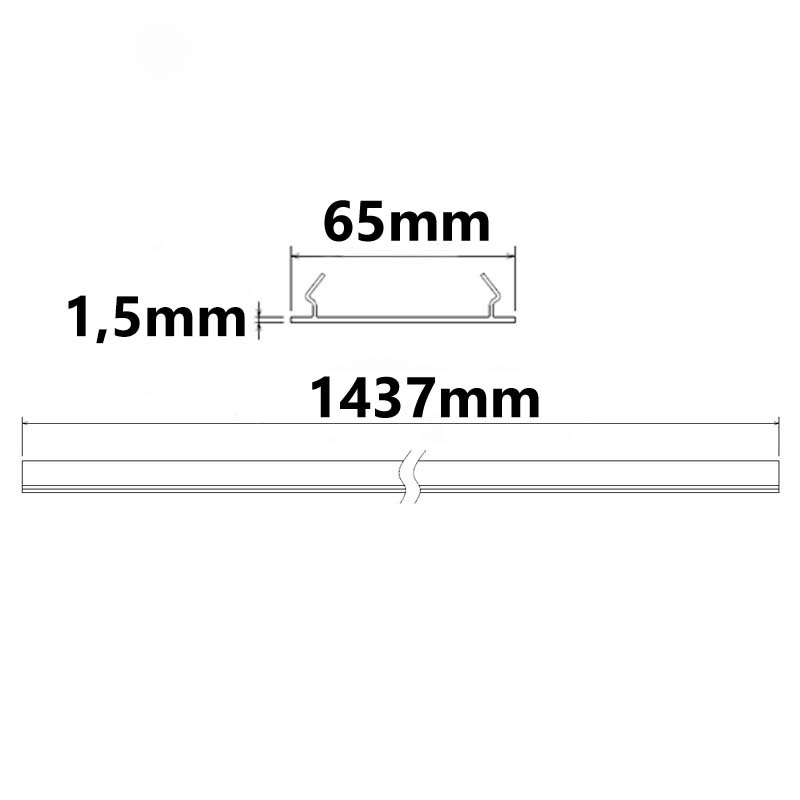 ISOLED FastFix LED Linearsystem S Blindabdeckung für Balkenaufnahme 1,5m