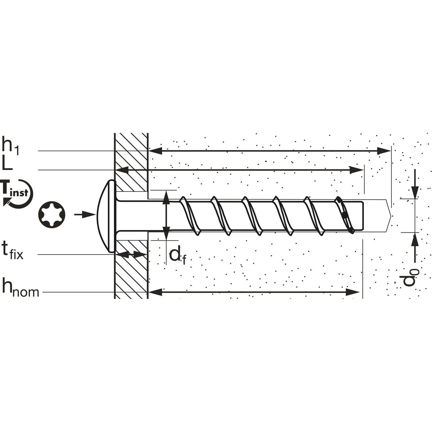 Betonschraube MCS-P 5x 40 - Stahl verzinkt (100 Stück)