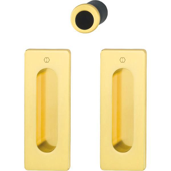 Hoppe HOPPE Schiebetürmuschel Set M464 - BL, eckige Rosette, Messing poliert