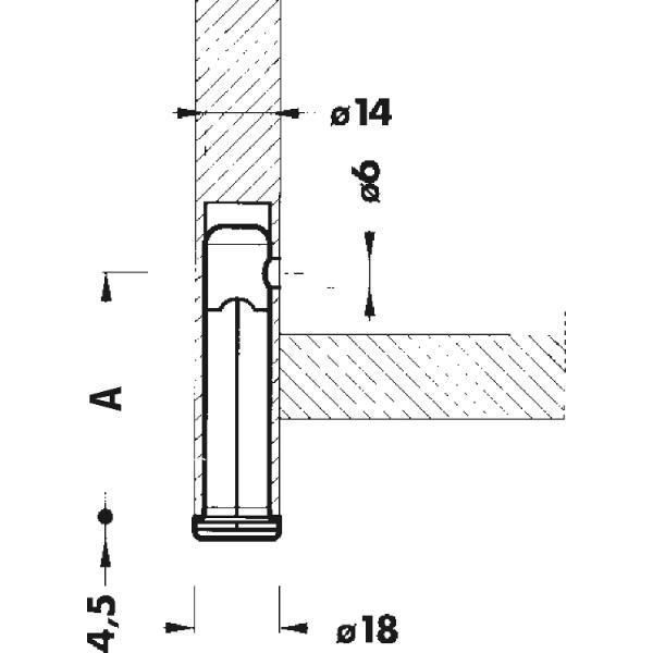 CAMAR Höhenversteller 306 Bohr ø14 Tragkraft 300kg Maß A 52+B 62 Zinkdruckguss