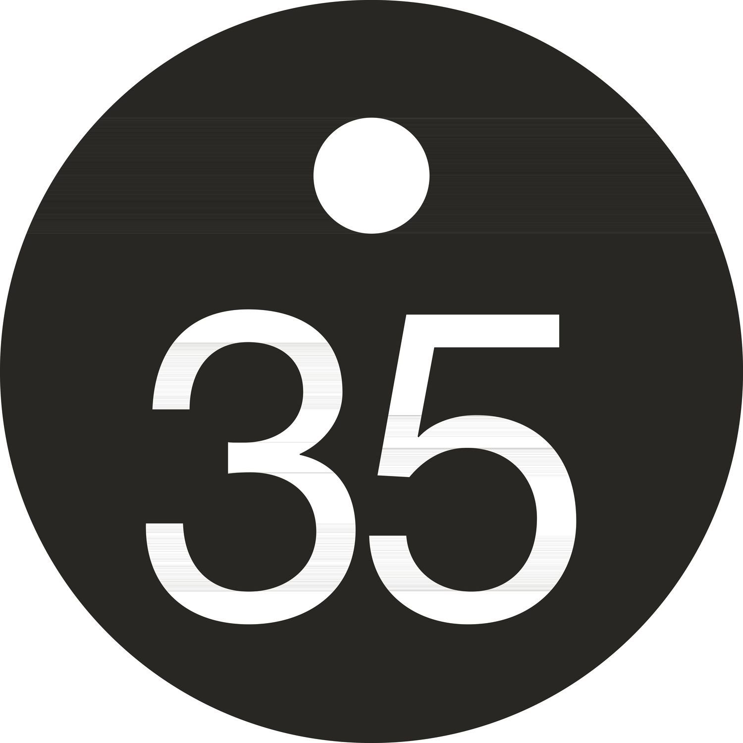 ninka Schlüsselnummer - ø 25, Nummer 35, Aluminium schwarz eloxiert