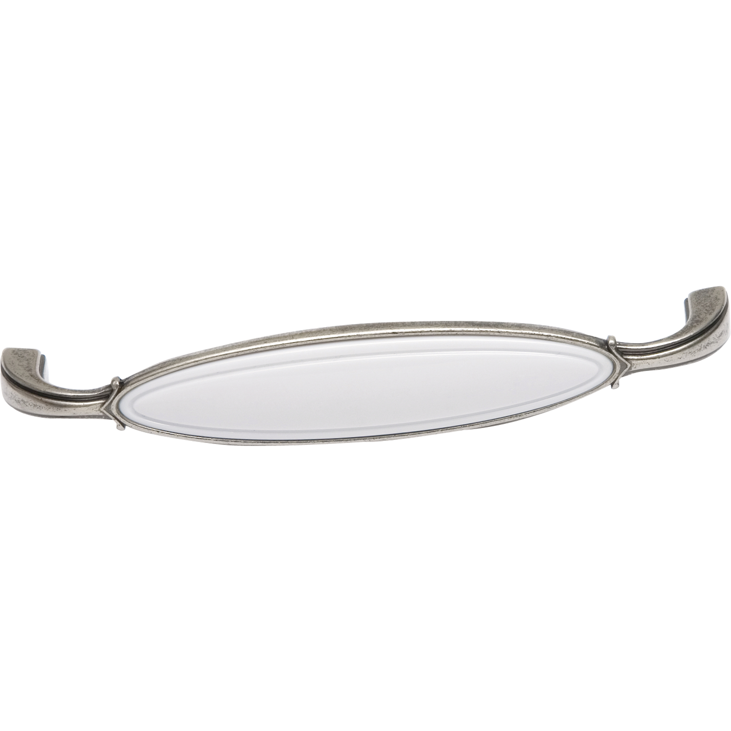 SIRO Griff Anaheim Lochabstand 128mm zink/Kunststoff altsilber/weiß